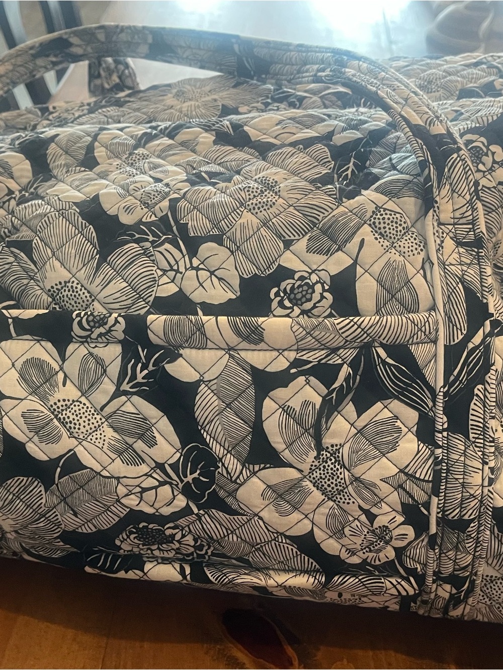 Black & White Floral Quilted Vera Bradley Bag Set